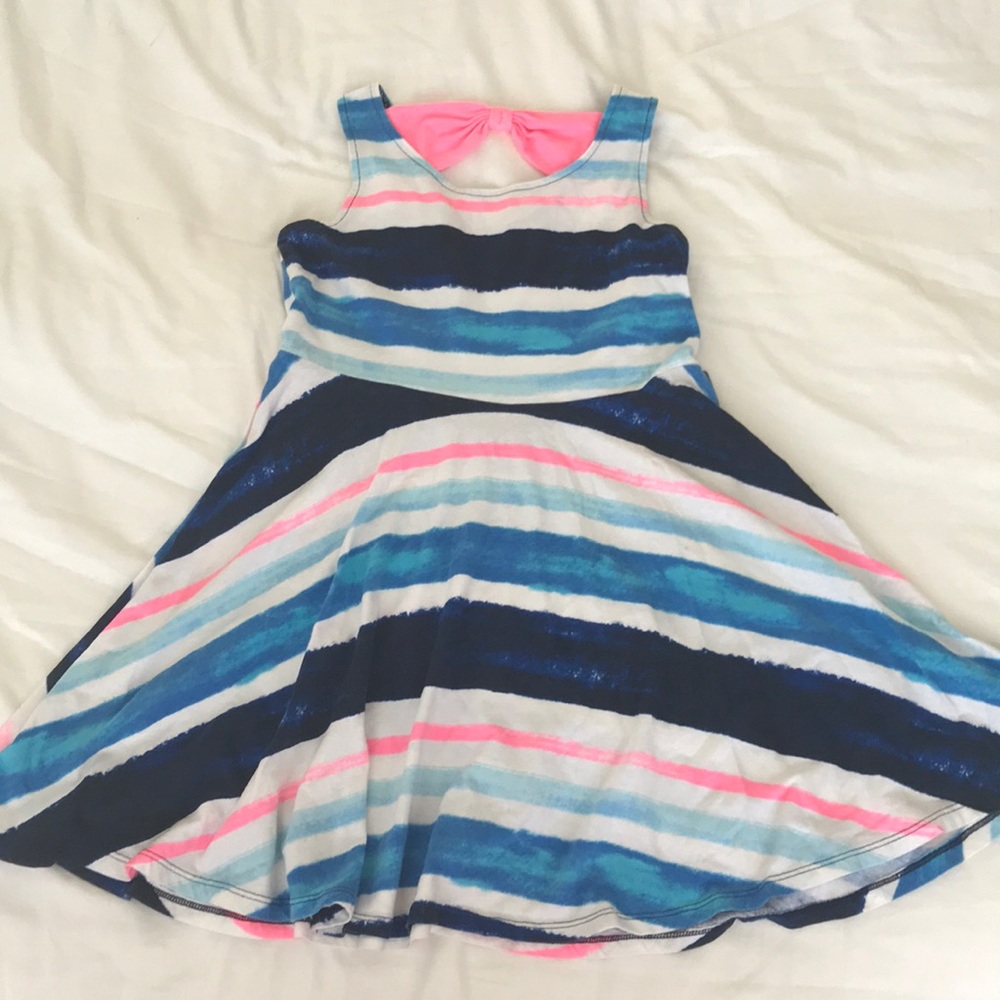 Girls striped fit and flare dress